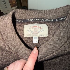 Armani Jeans Men's Crewneck Sweater in Rich Brown